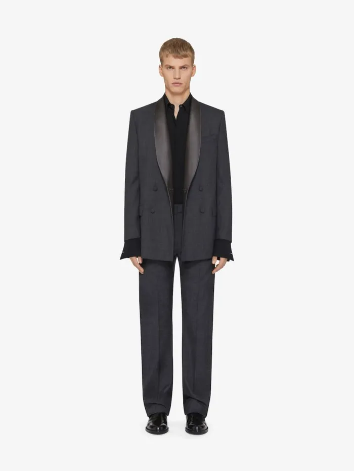 Men TShirts Givenchy Tailored Pants In Wool Dark Grey