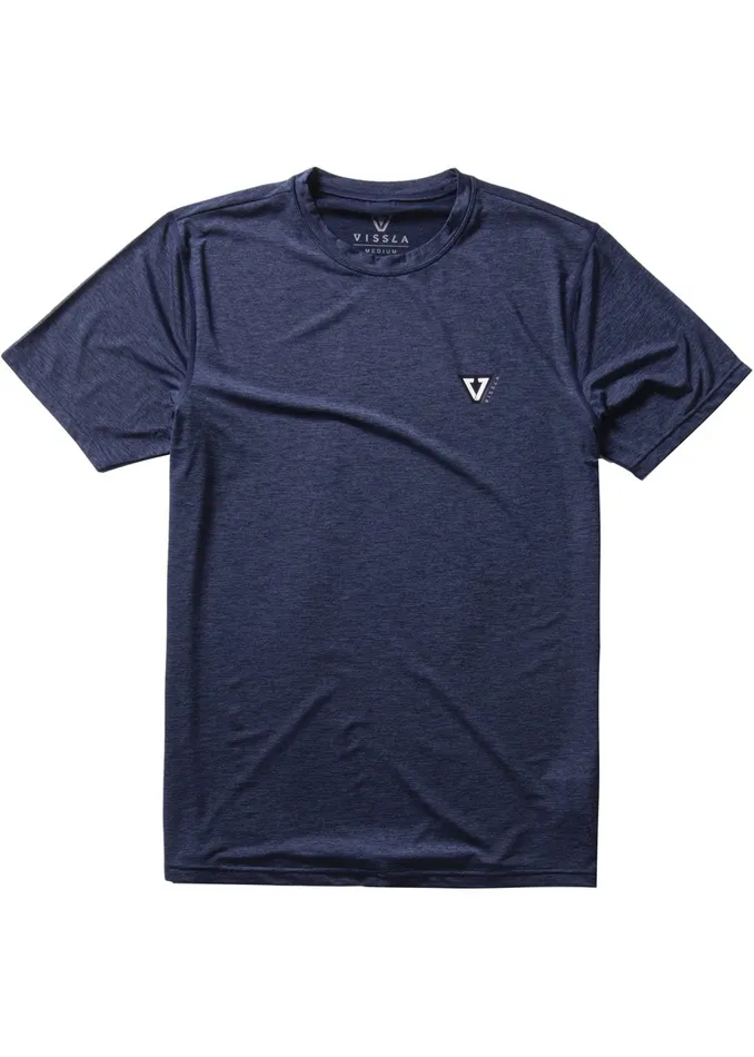 Men Vissla Twisted Eco Short Sleeve Lycra Rash Guard Dark Navy Heather Wetsuit Tops and Lycra Men Vissla Twisted Eco Short Sleeve Lycra Rash Guard Dark Navy Heather Wetsuit Tops and Lycra