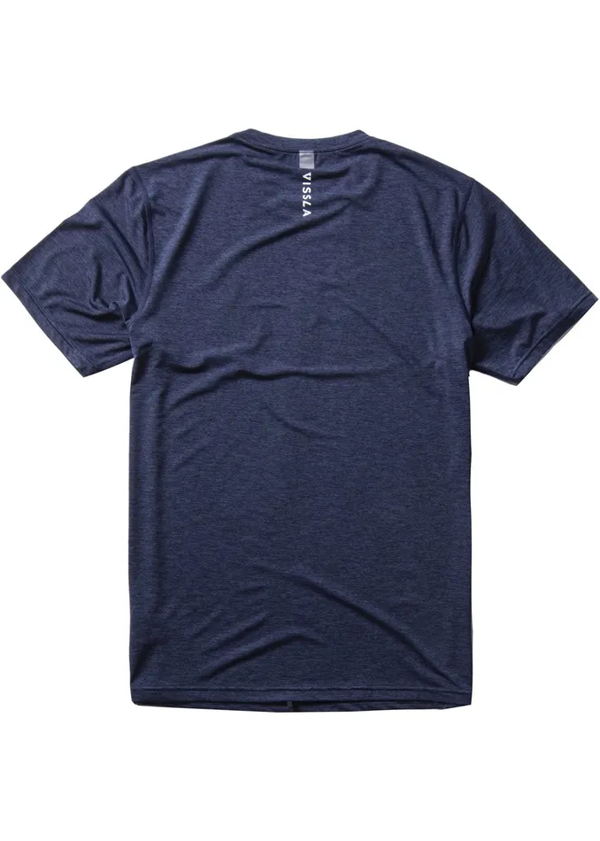 Men Vissla Twisted Eco Short Sleeve Lycra Rash Guard Dark Navy Heather Wetsuit Tops and Lycra Men Vissla Twisted Eco Short Sleeve Lycra Rash Guard Dark Navy Heather Wetsuit Tops and Lycra