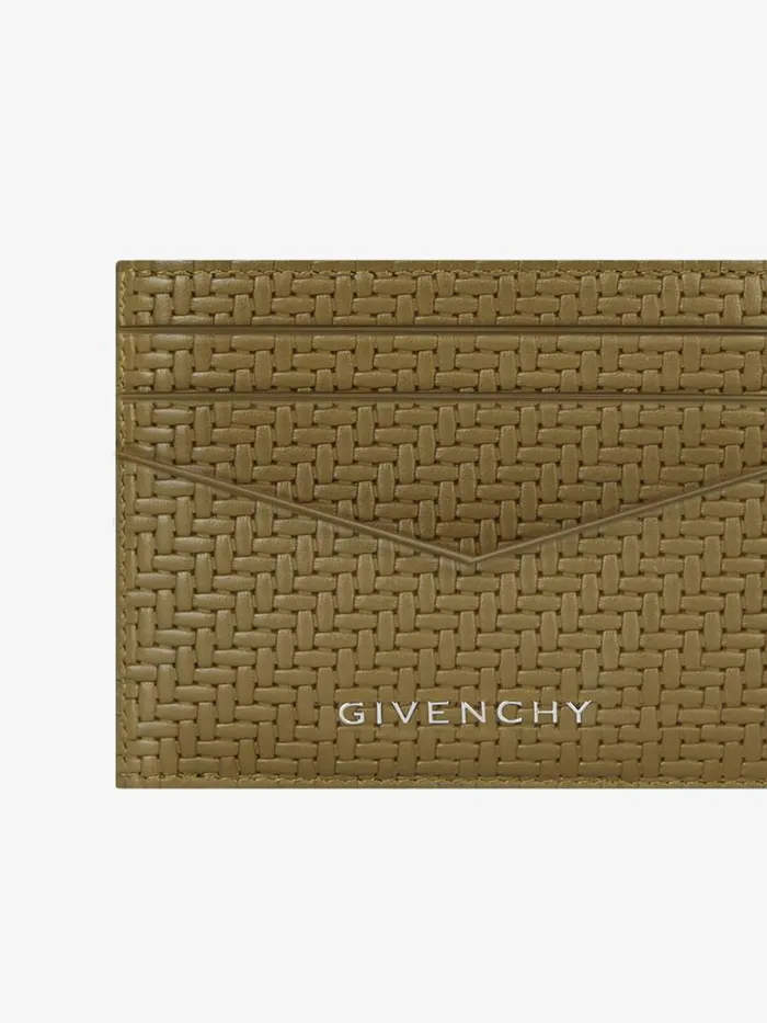 Men Wallets and Card Holders Givenchy Card Holder In Braidedeffect Leather Khaki Men Wallets and Card Holders Givenchy Card Holder In Braidedeffect Leather Khaki