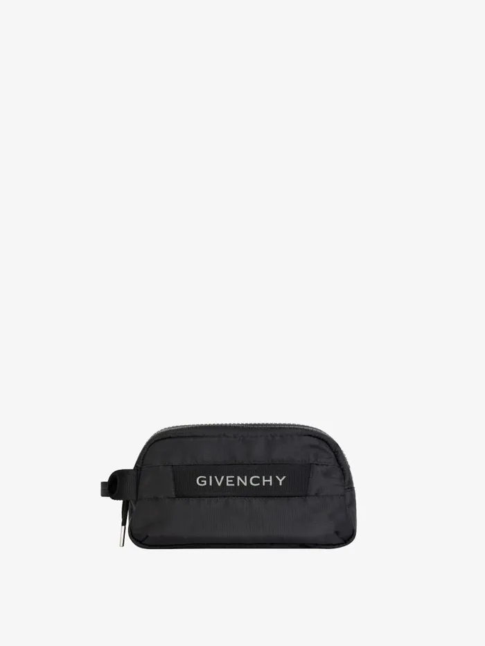 Men Wallets and Card Holders Givenchy GTrek Toilet Pouch In Nylon Black
