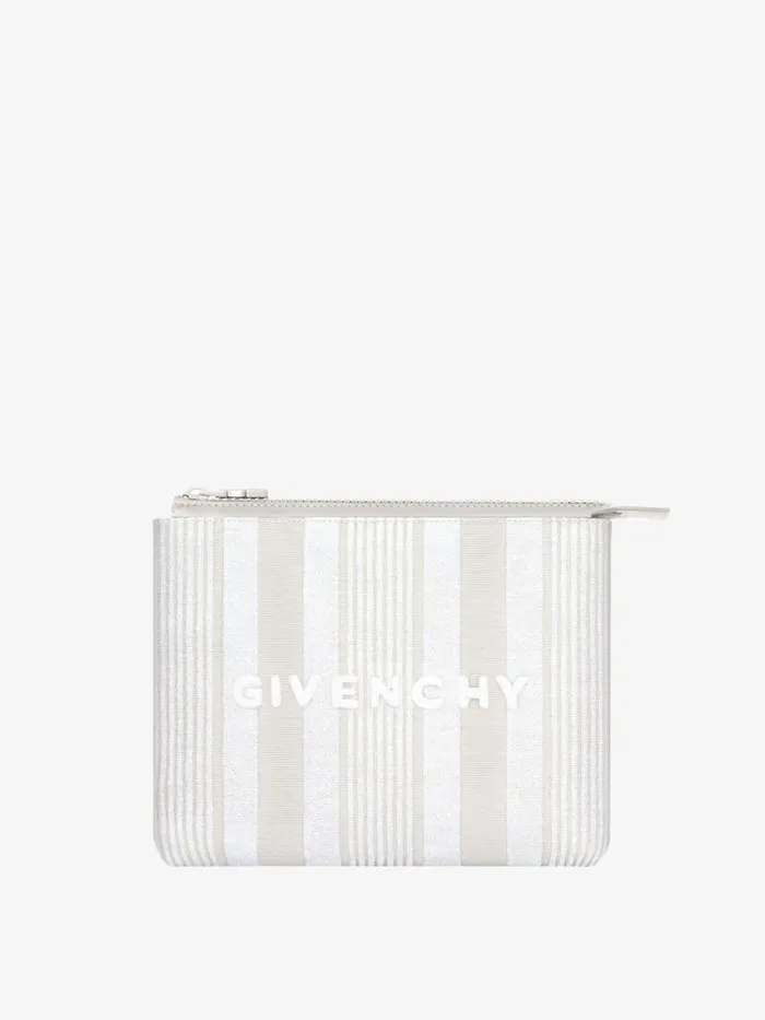 Men Wallets and Card Holders Givenchy GIVENCHY Travel Pouch In Cotton Towelling With Stripes Ivory Men Wallets and Card Holders Givenchy GIVENCHY Travel Pouch In Cotton Towelling With Stripes Ivory