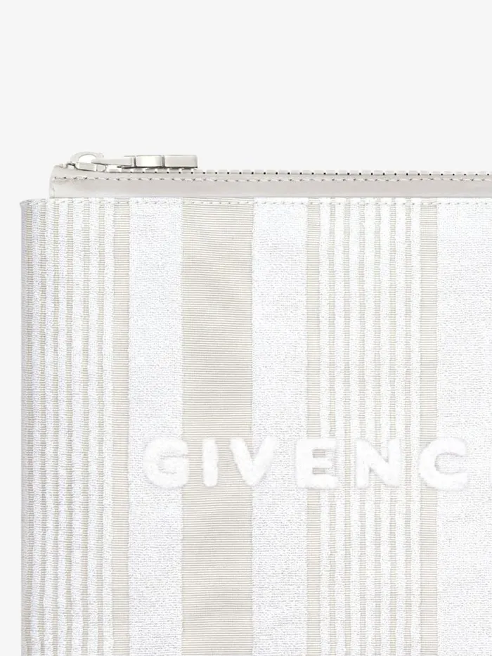 Men Wallets and Card Holders Givenchy GIVENCHY Travel Pouch In Cotton Towelling With Stripes Ivory Men Wallets and Card Holders Givenchy GIVENCHY Travel Pouch In Cotton Towelling With Stripes Ivory