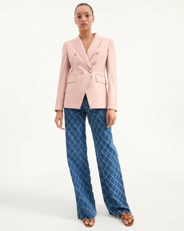 Miller Leather Dickey Jacket Pink Clay Women Veronica Beard Jackets and Outerwear Miller Leather Dickey Jacket Pink Clay Women Veronica Beard Jackets and Outerwear