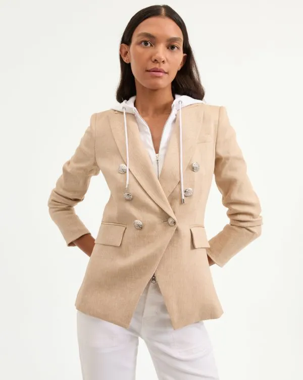 Miller Linen Dickey Jacket Khaki Melange Women Veronica Beard Jackets and Outerwear Miller Linen Dickey Jacket Khaki Melange Women Veronica Beard Jackets and Outerwear