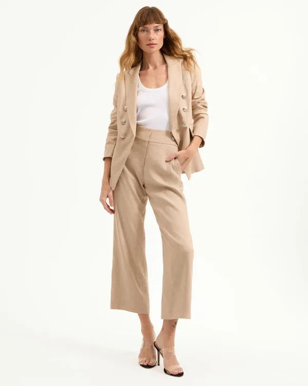 Miller Linen Dickey Jacket Khaki Melange Women Veronica Beard Jackets and Outerwear Miller Linen Dickey Jacket Khaki Melange Women Veronica Beard Jackets and Outerwear