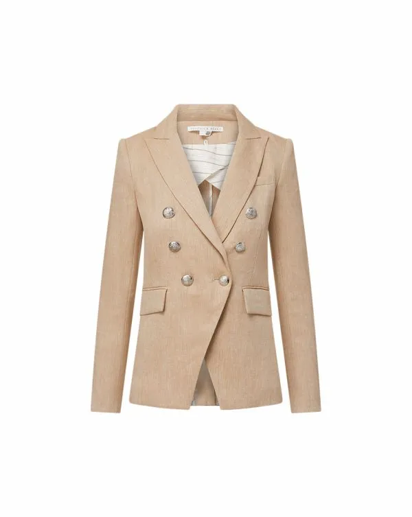 Miller Linen Dickey Jacket Khaki Melange Women Veronica Beard Jackets and Outerwear Miller Linen Dickey Jacket Khaki Melange Women Veronica Beard Jackets and Outerwear