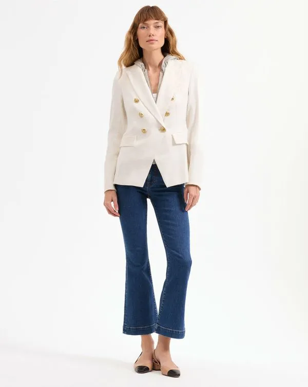 Miller Linen Dickey Jacket Offwhite Women Veronica Beard Jackets and Outerwear