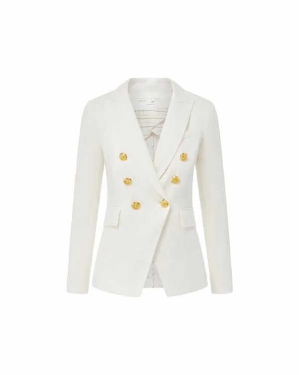 Miller Linen Dickey Jacket Offwhite Women Veronica Beard Jackets and Outerwear