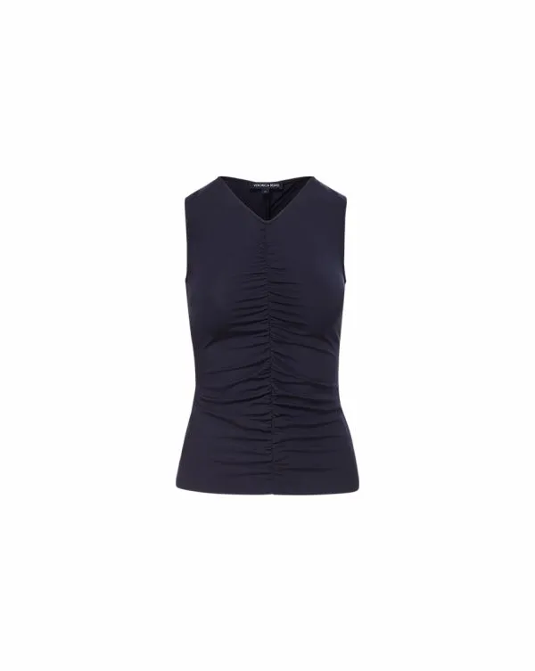 Neeta Sleeveless Top Navy Women Veronica Beard Tops Neeta Sleeveless Top Navy Women Veronica Beard Tops