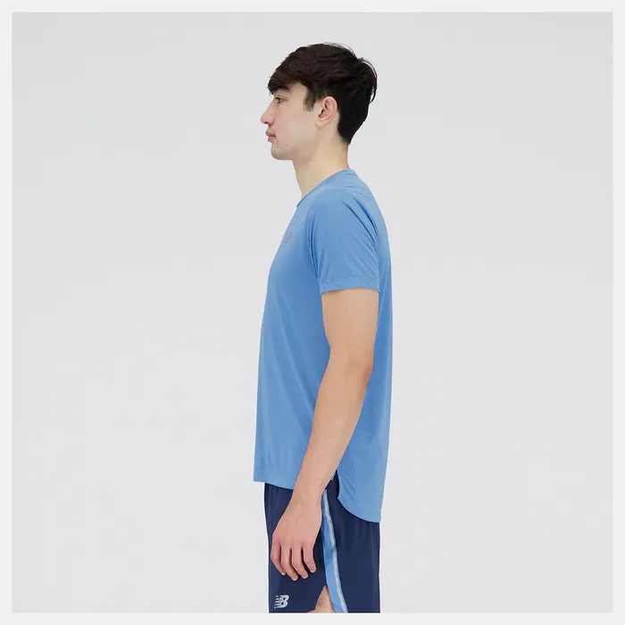 New Balance Impact Run Short Sleeve HERITAGE BLUE HEATHER Men Shirts