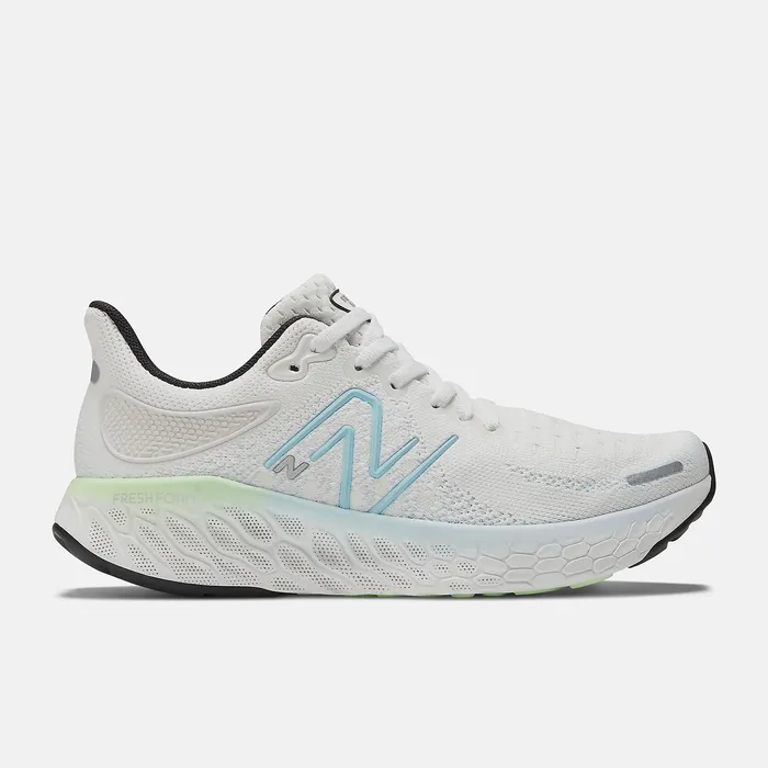 New Balance Running Women Fresh Foam X 1080v12 White with Bleach Blue and Green Aura New Balance Running Women Fresh Foam X 1080v12 White with Bleach Blue and Green Aura