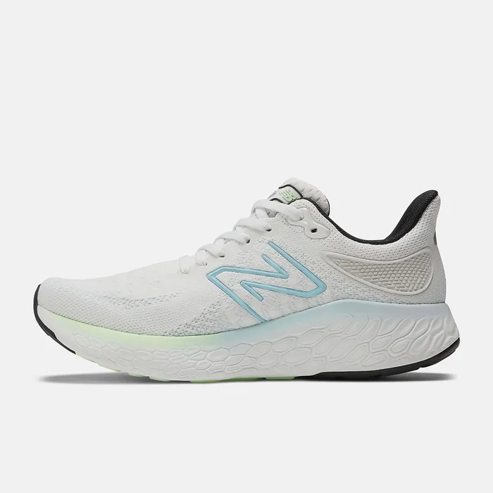 New Balance Running Women Fresh Foam X 1080v12 White with Bleach Blue and Green Aura New Balance Running Women Fresh Foam X 1080v12 White with Bleach Blue and Green Aura