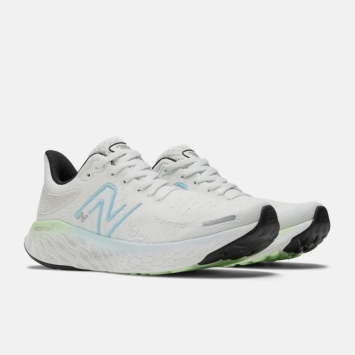 New Balance Running Women Fresh Foam X 1080v12 White with Bleach Blue and Green Aura New Balance Running Women Fresh Foam X 1080v12 White with Bleach Blue and Green Aura
