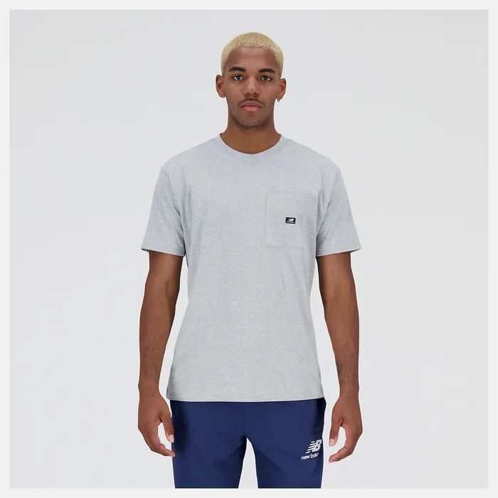 New Balance Shirts Men Essentials Reimagined Cotton Jersey Short Sleeve Tshirt ATHLETIC GREY New Balance Shirts Men Essentials Reimagined Cotton Jersey Short Sleeve Tshirt ATHLETIC GREY