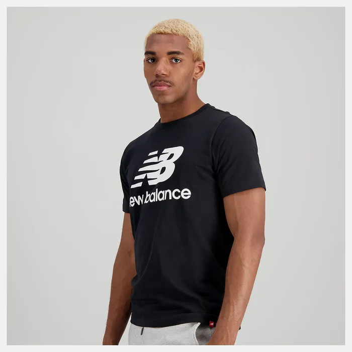 New Balance Shirts Men NB Essentials Stacked Logo Tee BLACK