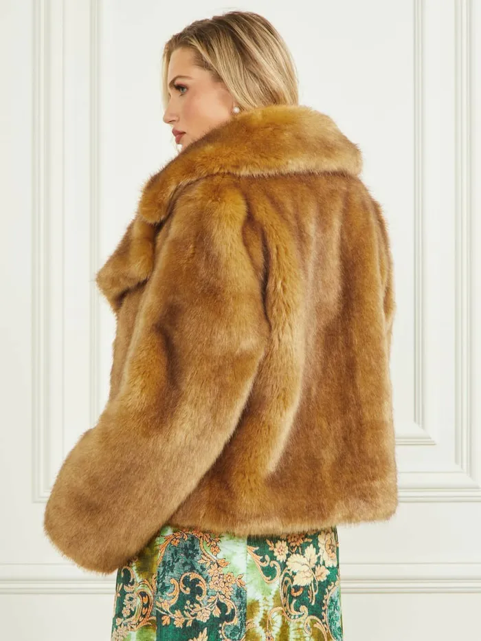 New Gwenda FauxFur Jacket Camel Jackets and Coats GUESS Women New Gwenda FauxFur Jacket Camel Jackets and Coats GUESS Women