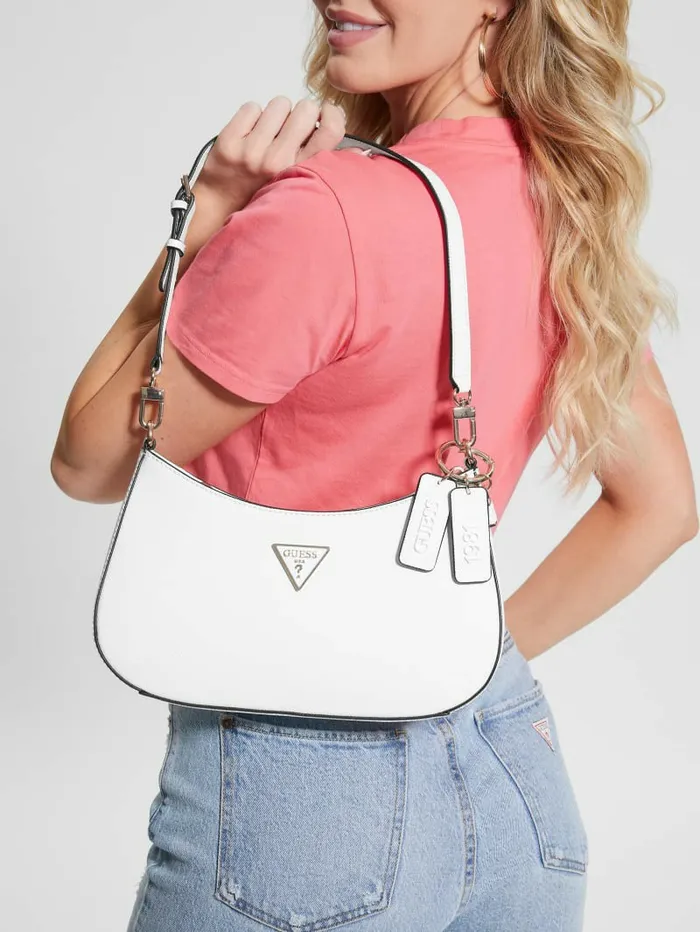 Noelle Shoulder Bag White Women Handbags GUESS Noelle Shoulder Bag White Women Handbags GUESS