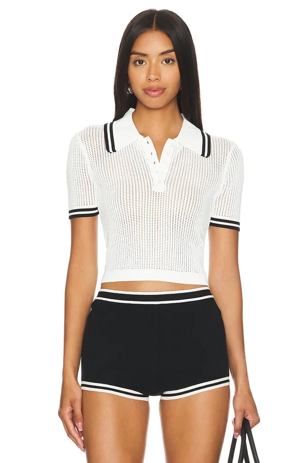 Orsola Short Sleeve Polo White Women Lovers and Friends Tops