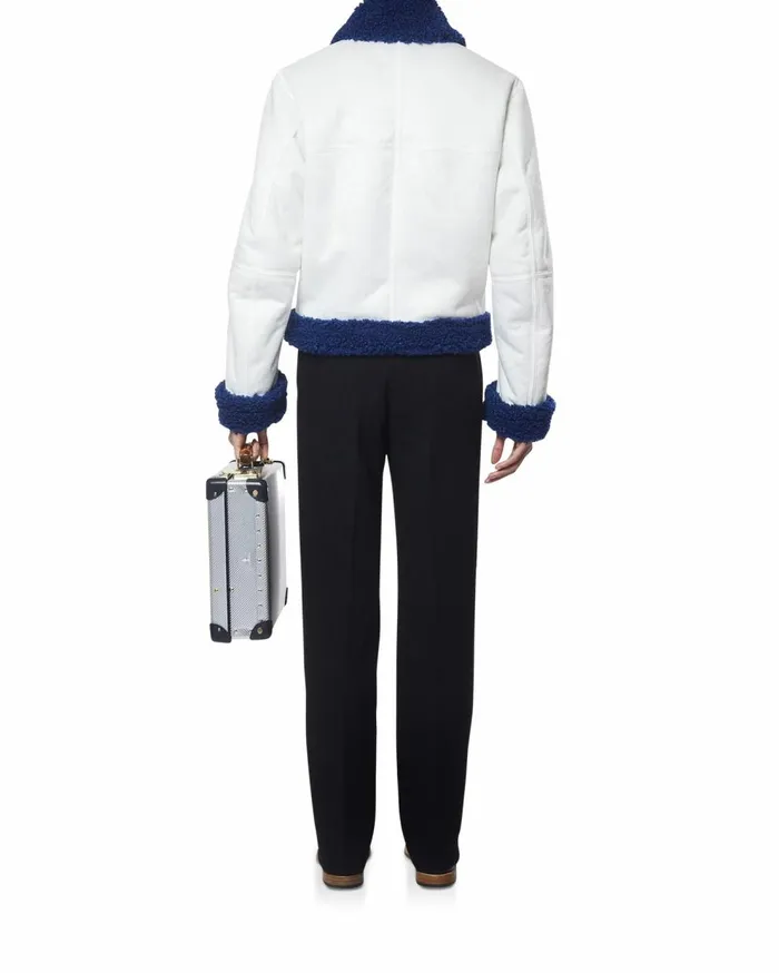 Outerwear Men Casablanca Paris White and Blue Aviator Jacket