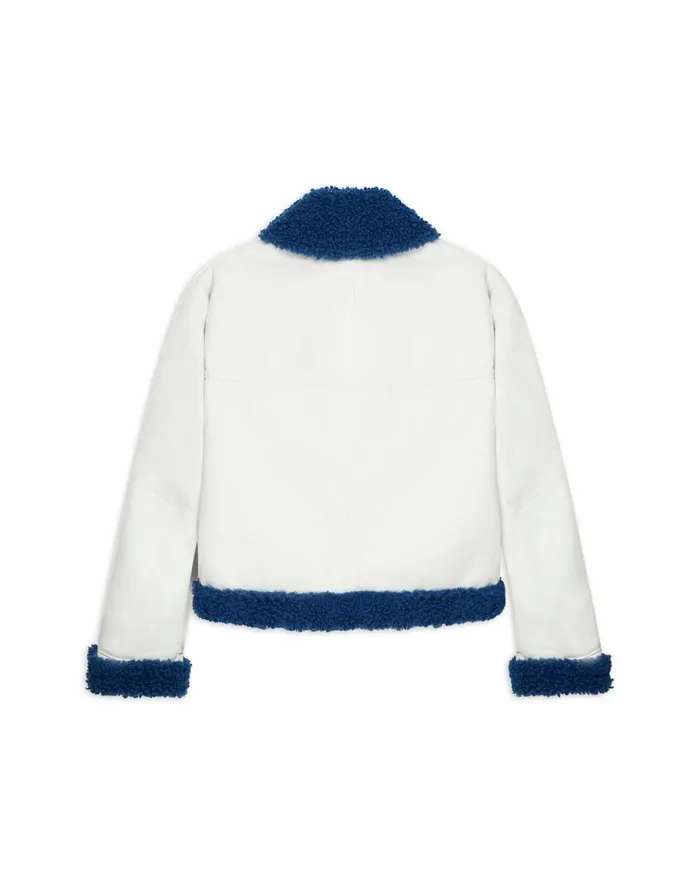 Outerwear Men Casablanca Paris White and Blue Aviator Jacket
