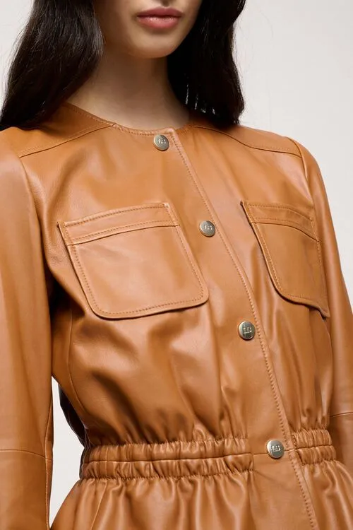 Outerwear Vicario Vicario Cognac 8211 Luisa Spagnoli Women Outerwear Vicario Vicario Cognac 8211 Luisa Spagnoli Women