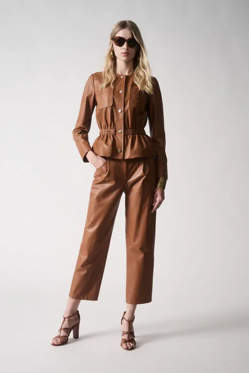 Outerwear Vicario Vicario Cognac 8211 Luisa Spagnoli Women Outerwear Vicario Vicario Cognac 8211 Luisa Spagnoli Women