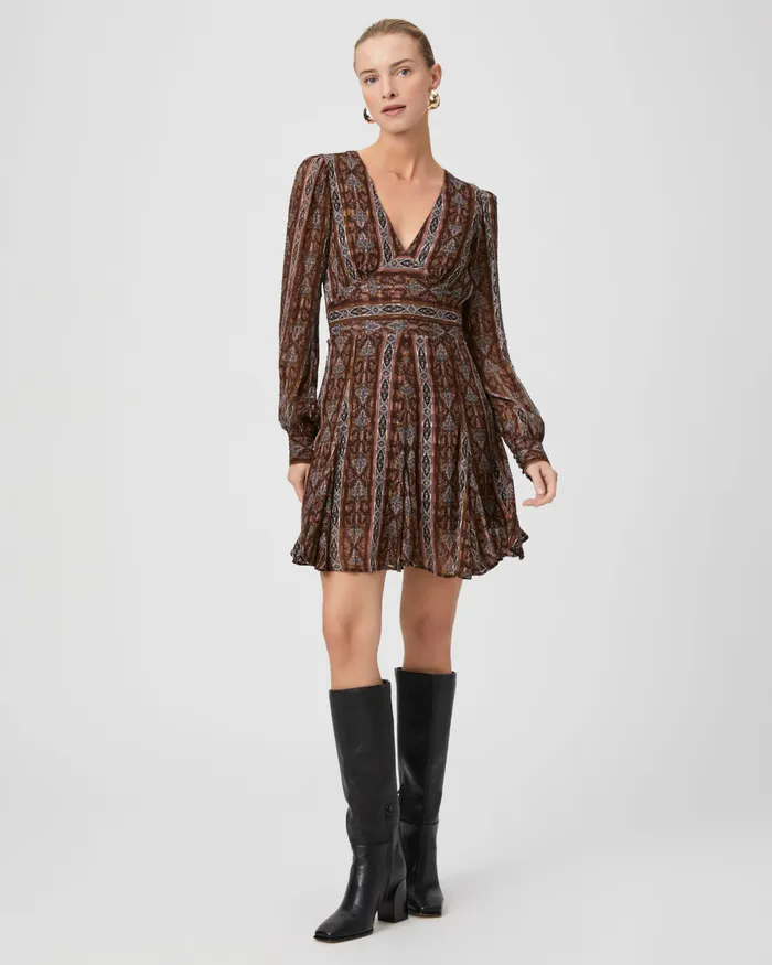 PAIGE Bucatini Dress 8211 Landslide Multi Silk Women Dresses