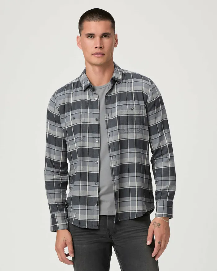PAIGE Shirts Men Everett Shirt 8211 Charcoal Fog