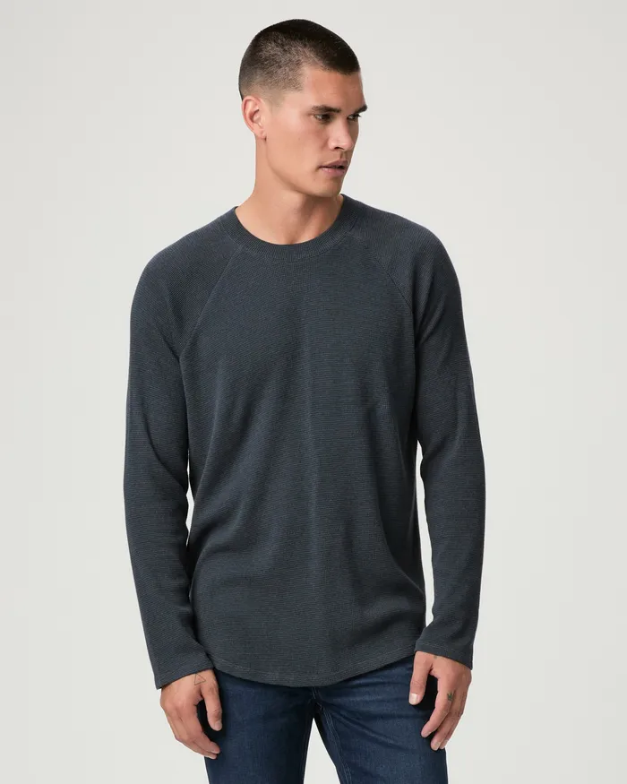 PAIGE Shirts Men Odin Baseball Tee 8211 Weathered Blue Multi