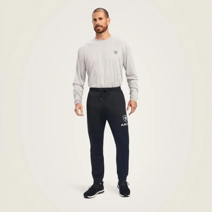 Pants and Shorts Men Ariat Logo Tek Fleece Jogger Sweatpants Black Pants and Shorts Men Ariat Logo Tek Fleece Jogger Sweatpants Black