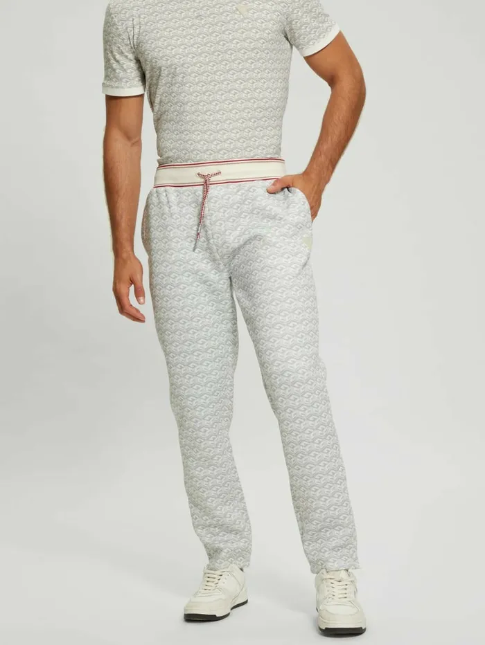 Pants and Shorts Men GUESS Rolph Signature Cube Pants Macro G Cube White Combo