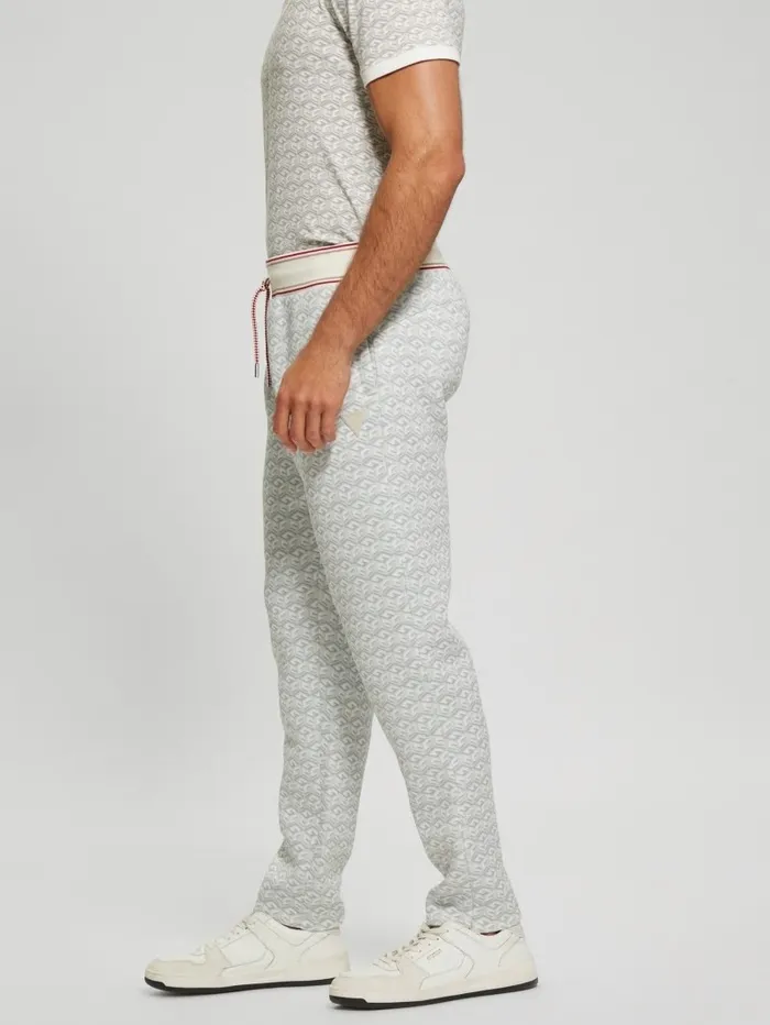 Pants and Shorts Men GUESS Rolph Signature Cube Pants Macro G Cube White Combo