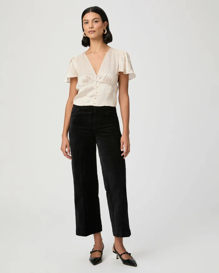 Pants Anessa Wide Leg Trouser 8211 Black Velvet 8211 PAIGE Women