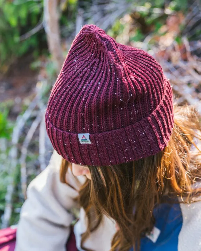 Passenger Beanies Fisherman 20 Recycled Cotton Beanie Wine Wine 8211 WomenMen