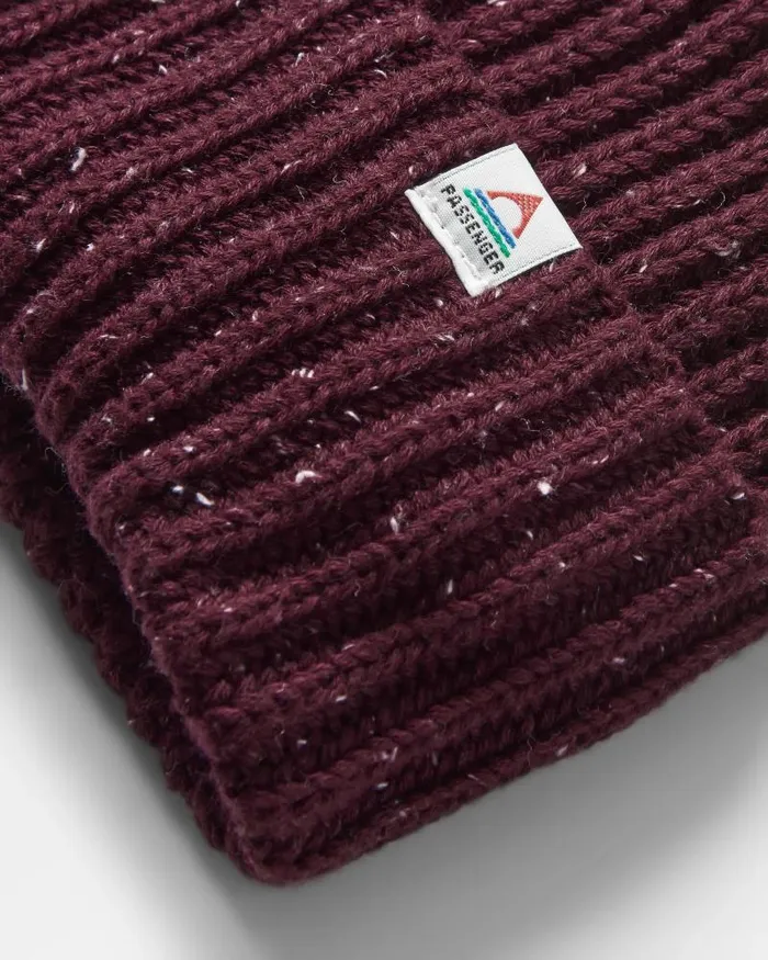 Passenger Beanies Fisherman 20 Recycled Cotton Beanie Wine Wine 8211 WomenMen