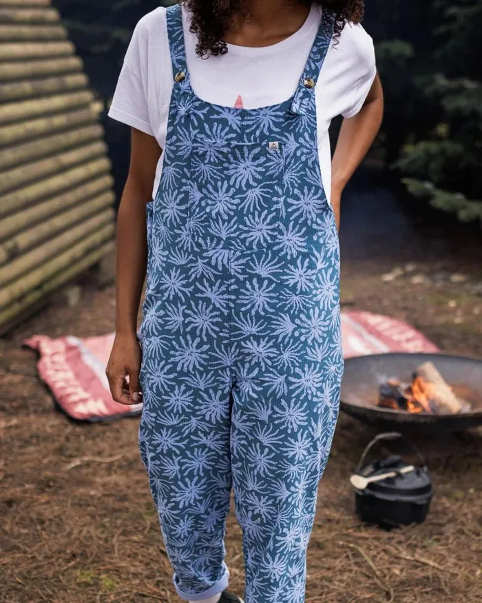 Passenger Bottoms Meadows Organic Cotton Cord Dungarees Seaweed Blue Steel Seaweed Blue Steel 8211 Women