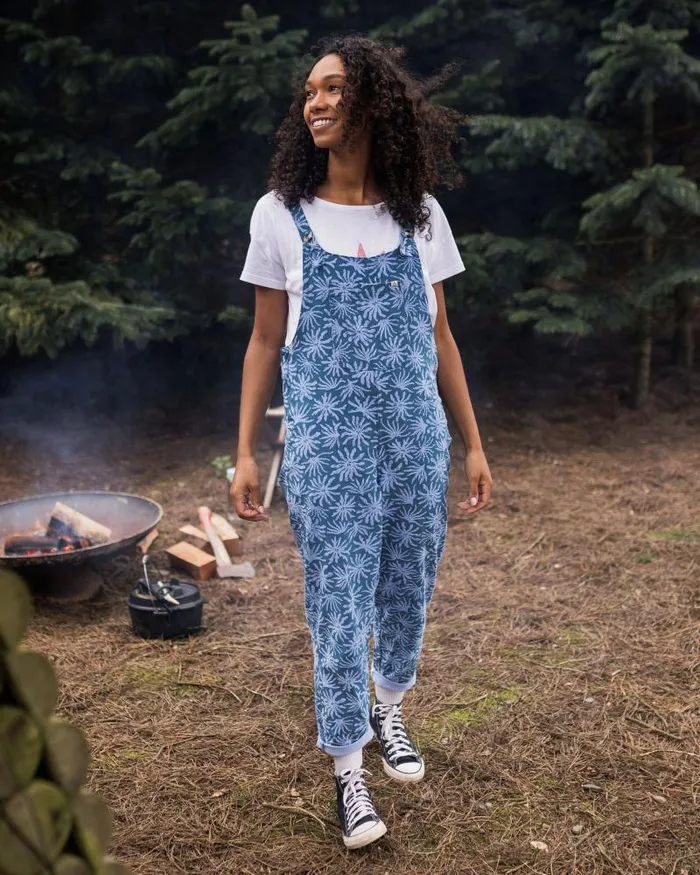 Passenger Bottoms Meadows Organic Cotton Cord Dungarees Seaweed Blue Steel Seaweed Blue Steel 8211 Women