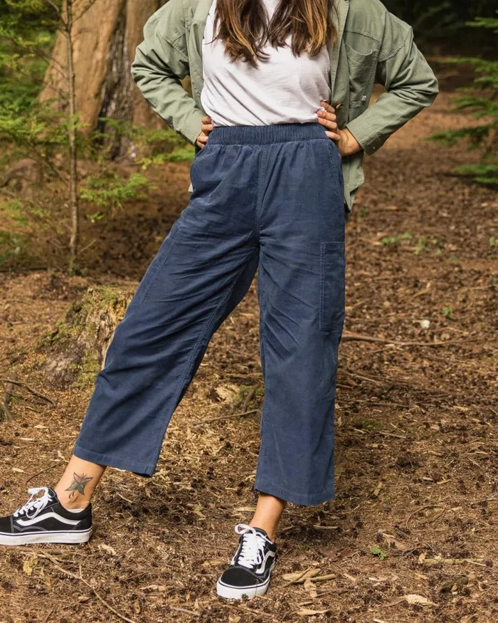 Passenger Bottoms Someday 20 Organic Corduroy Crop Trouser Dark Denim Dark Denim 8211 Women