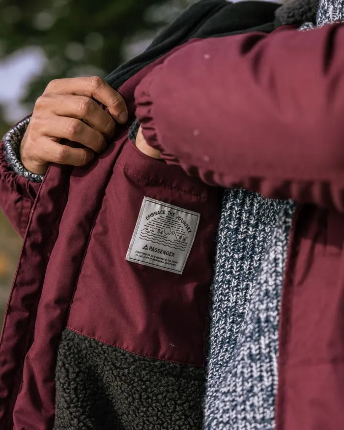 Passenger Jackets Discover Recycled Sherpa Lined Jacket Wine Wine 8211 Men