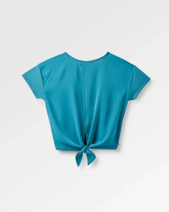 Passenger Tops Chakra Tie Back Active Recycled TShirt Blue Steel Blue Steel 8211 Women
