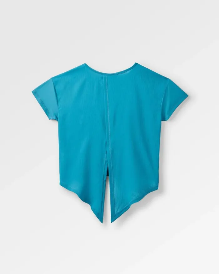 Passenger Tops Chakra Tie Back Active Recycled TShirt Blue Steel Blue Steel 8211 Women