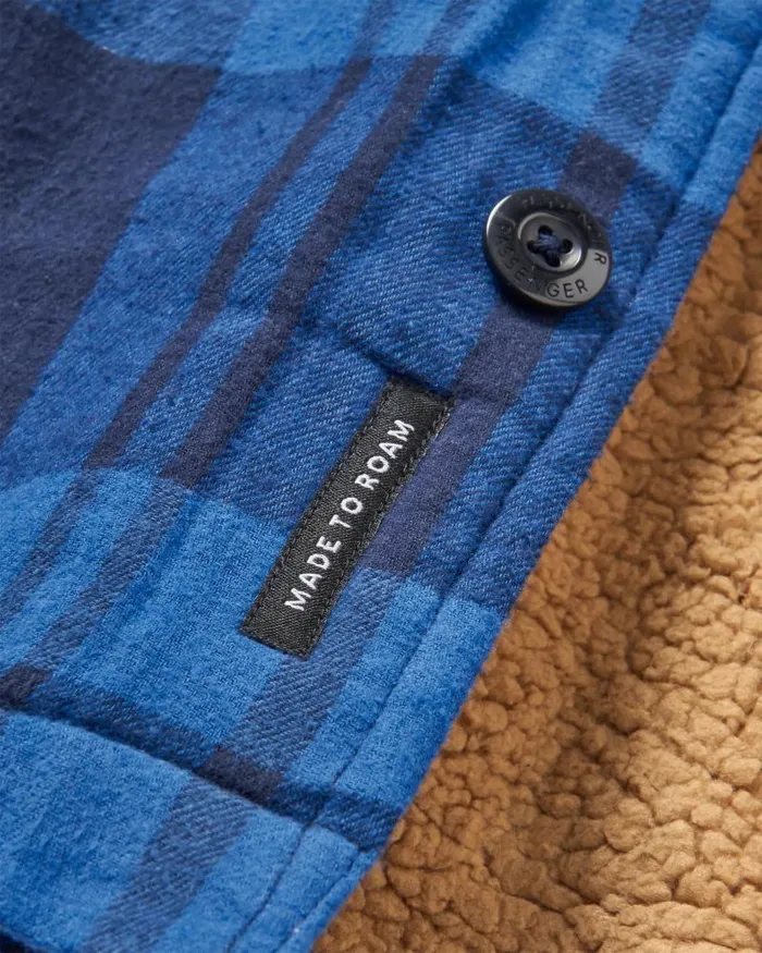 Passenger Tops Freestyle SherpaLined Overshirt True Blue True Blue 8211 Men