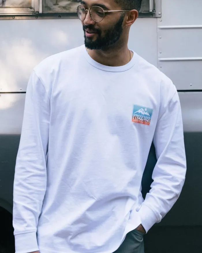 Passenger Tops Grounded Organic Relaxed Fit LS TShirt White White 8211 Men