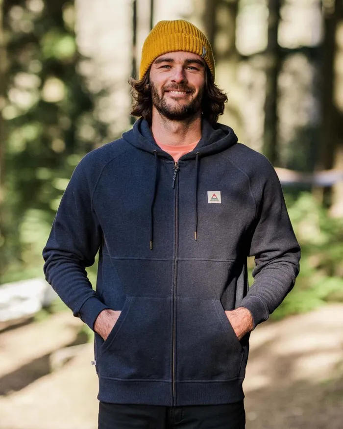 Passenger Tops Heritage Full Zip Recycled Cotton Hoodie Deep Navy Marl Deep Navy Marl 8211 Men Passenger Tops Heritage Full Zip Recycled Cotton Hoodie Deep Navy Marl Deep Navy Marl 8211 Men