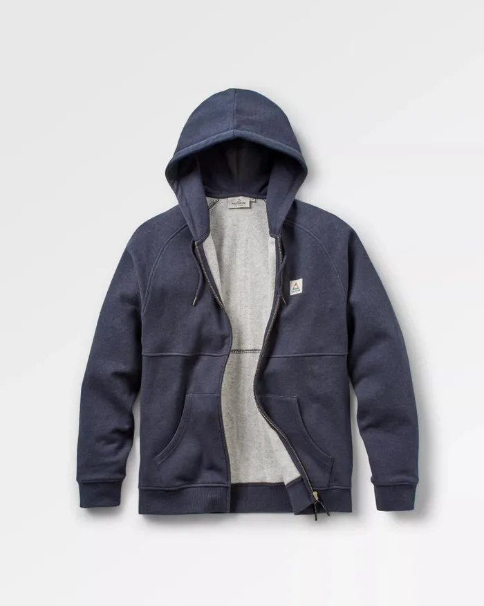 Passenger Tops Heritage Full Zip Recycled Cotton Hoodie Deep Navy Marl Deep Navy Marl 8211 Men