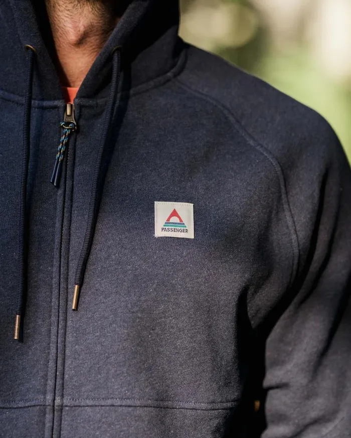 Passenger Tops Heritage Full Zip Recycled Cotton Hoodie Deep Navy Marl Deep Navy Marl 8211 Men