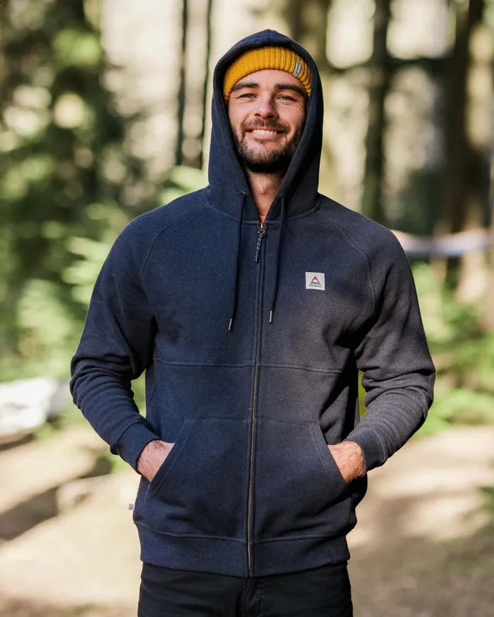 Passenger Tops Heritage Full Zip Recycled Cotton Hoodie Deep Navy Marl Deep Navy Marl 8211 Men