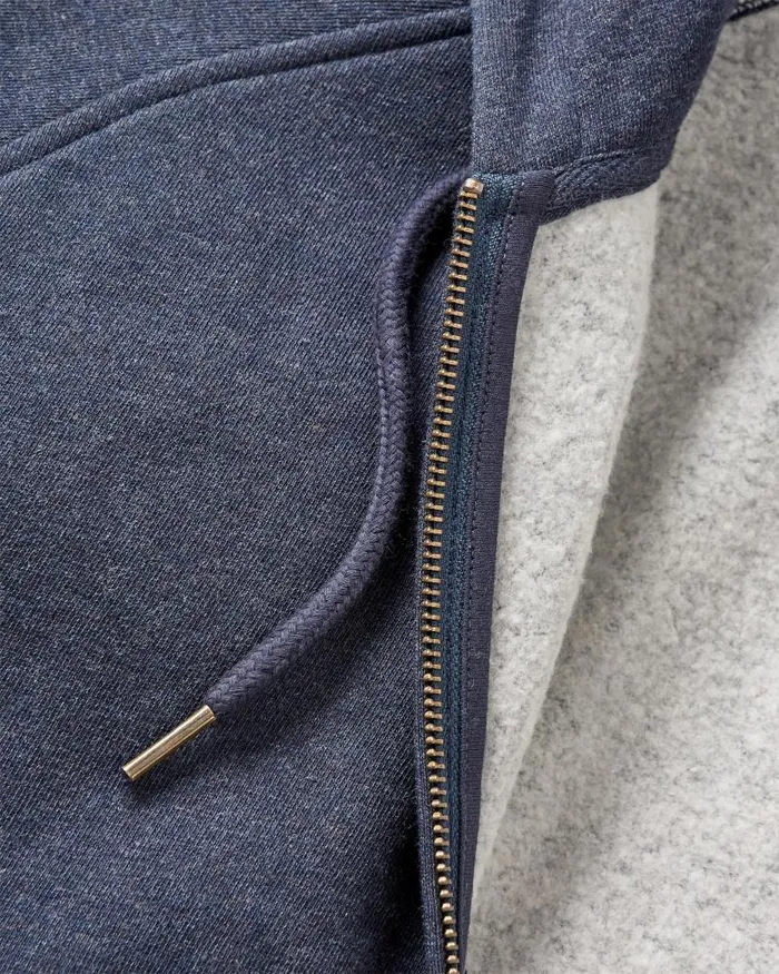 Passenger Tops Heritage Full Zip Recycled Cotton Hoodie Deep Navy Marl Deep Navy Marl 8211 Men