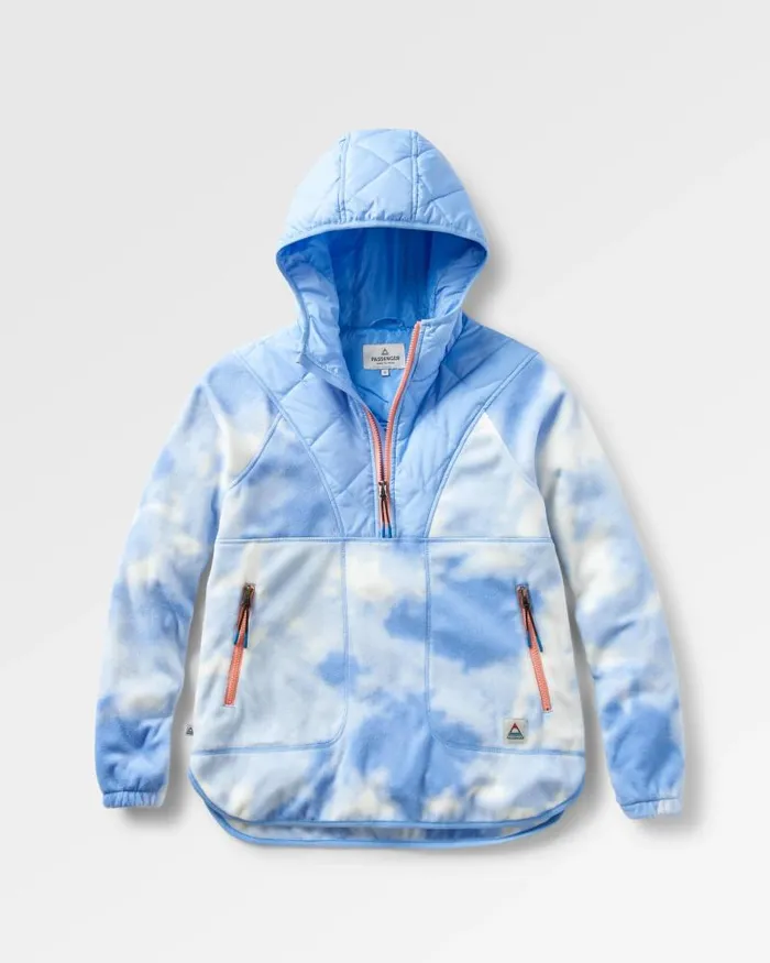Passenger Tops Juana Recycled Polar Hooded Fleece Tie Dye Cornflower Tie Dye Cornflower 8211 Women Passenger Tops Juana Recycled Polar Hooded Fleece Tie Dye Cornflower Tie Dye Cornflower 8211 Women